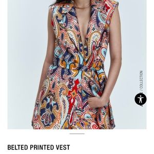Zara belted printed vest